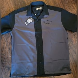 Liquorbrand black & grey rockabilly bowling shirt